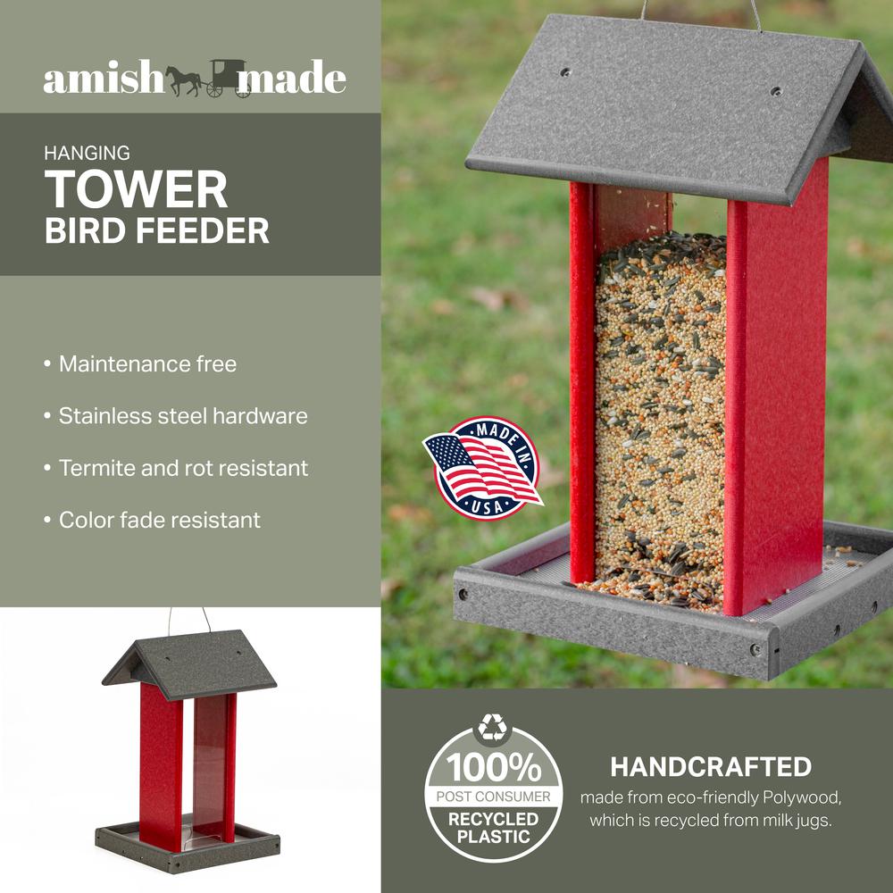 Tall Bird Feeder Made with High Density Poly Resin
