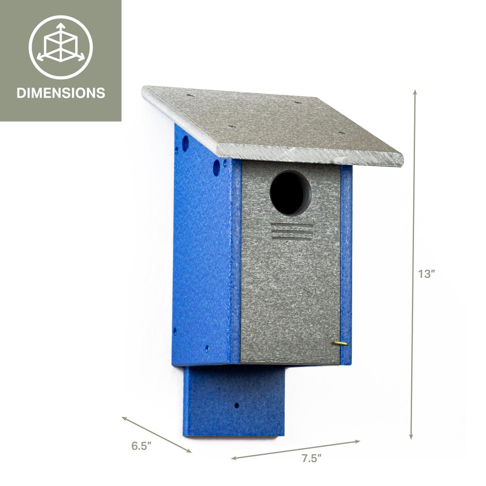 Blue Bird House Made of High Density Poly Resin