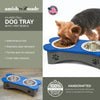 High Double Water and Food Bowls Made of High Density Poly Resin for Small Dogs