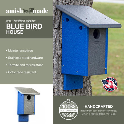 Blue Bird House Made of High Density Poly Resin