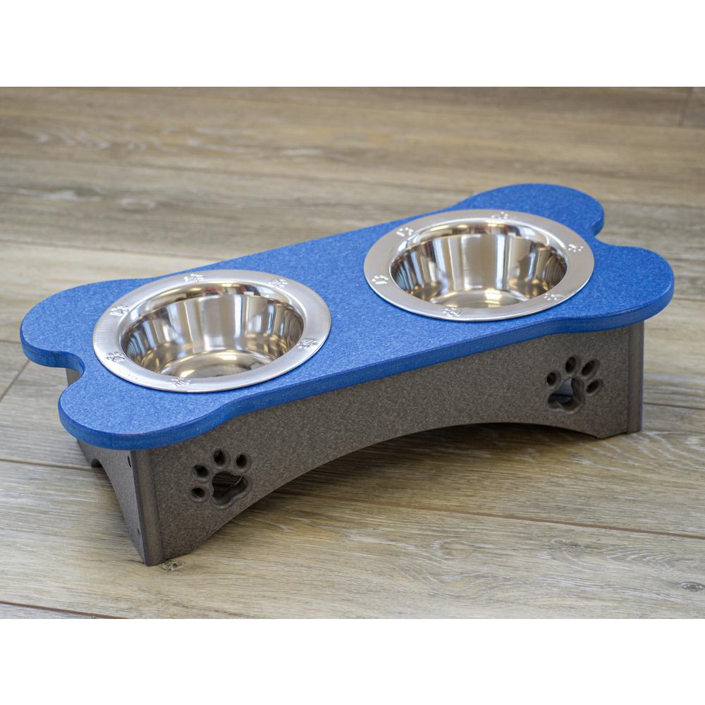 High Double Water and Food Bowls Made of High Density Poly Resin for Small Dogs