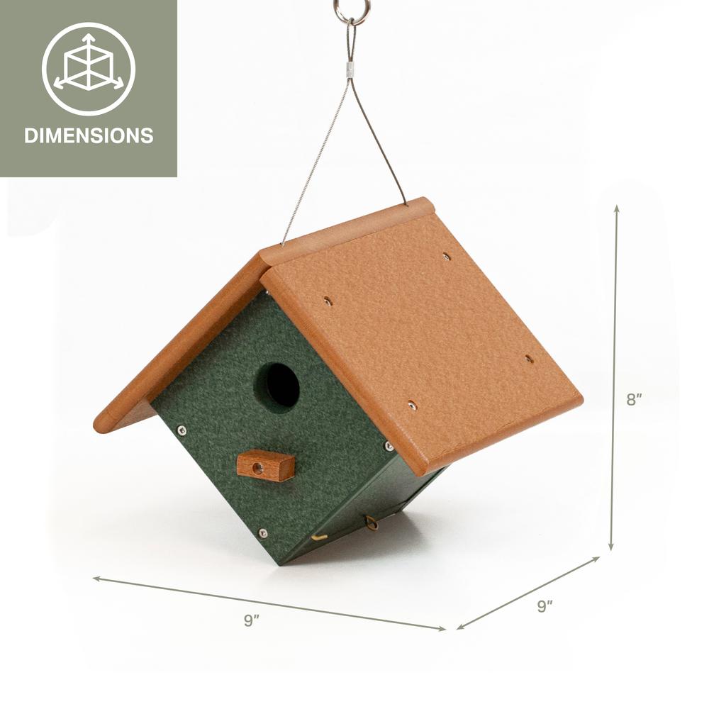 Wren or Chickadee Bird House Made of High Density Poly Resin