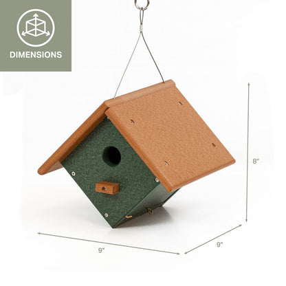 Wren or Chickadee Bird House Made of High Density Poly Resin