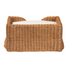 Belita Natural Rattan Pet Bed with Scalloped Base - Enclosed Lounge Bed, 27.6"