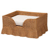 Belita Natural Rattan Pet Bed with Scalloped Base - Enclosed Lounge Bed, 30.2"