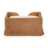Belita Natural Rattan Pet Bed with Scalloped Base - Enclosed Lounge Bed, 30.2"