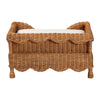 Natural Rattan Pet Bed with Scalloped Sides - Wicker Enclosed Lounge Bed, 25.6"