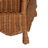 Natural Rattan Pet Bed with Scalloped Sides - Wicker Enclosed Lounge Bed, 31.5"