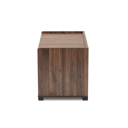 Claire Modern and Contemporary Walnut Brown Finished Cat Litter Box Cover House