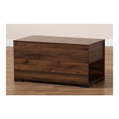 Skylar Modern and Contemporary Walnut Brown Finished Cat Litter Box Cover House