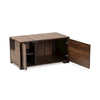 Walnut Brown Finished 2-Door Cat Litter Box Cover House