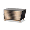 Two-Tone Dark Grey and Oak Finished Wood Cat Litter Box Cover House