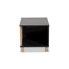 Two-Tone Dark Grey and Oak Finished Wood Cat Litter Box Cover House