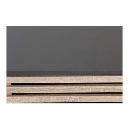 Two-Tone Dark Grey and Oak Finished Wood Cat Litter Box Cover House