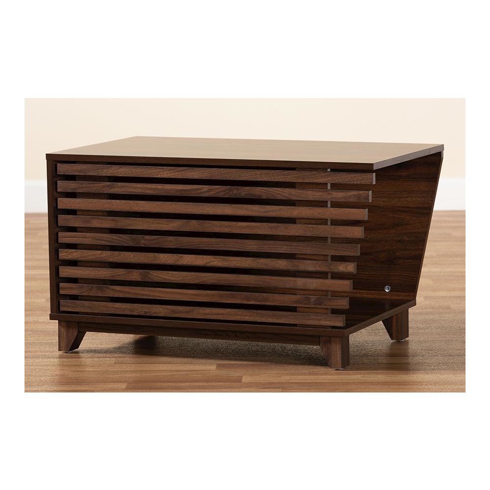 Walnut Brown Finished Wood Cat Litter Box Cover House