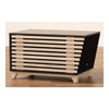 Two-Tone Dark Brown and Oak Finished Wood Cat Litter Box Cover House