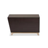 Two-Tone Dark Brown and Oak Finished Wood Cat Litter Box Cover House