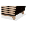 Two-Tone Dark Brown and Oak Finished Wood Cat Litter Box Cover House