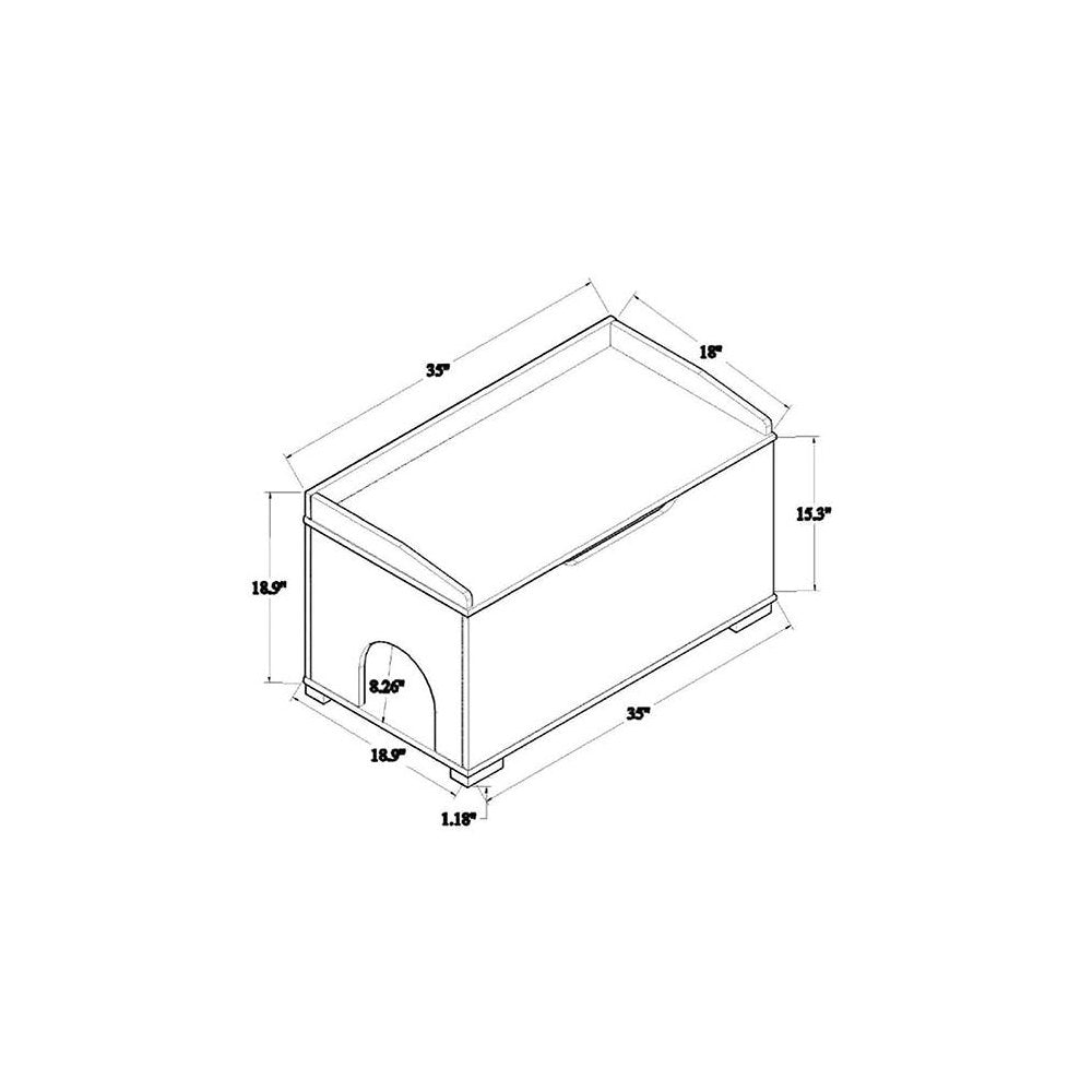 Mariam Modern and Contemporary Oak Finished Wood Cat Litter Box Cover House