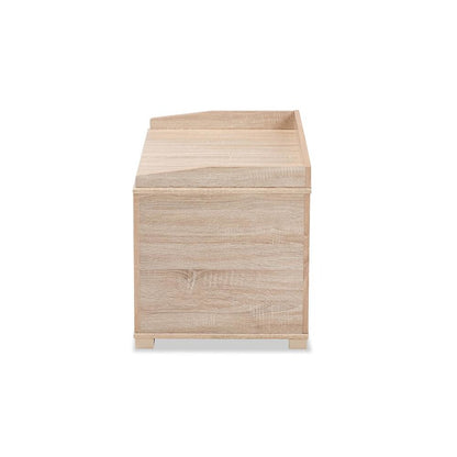 Mariam Modern and Contemporary Oak Finished Wood Cat Litter Box Cover House