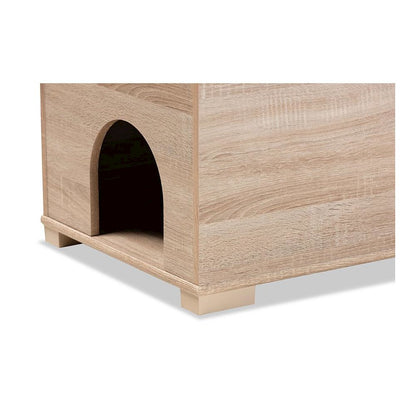Mariam Modern and Contemporary Oak Finished Wood Cat Litter Box Cover House