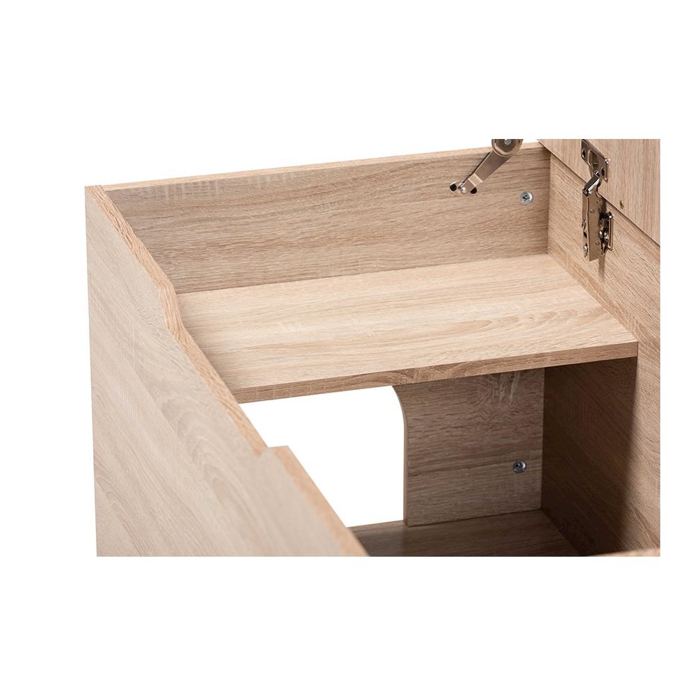 Mariam Modern and Contemporary Oak Finished Wood Cat Litter Box Cover House