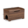 Walnut Brown Finished Wood Cat Litter Box Cover House
