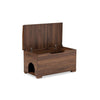 Walnut Brown Finished Wood Cat Litter Box Cover House