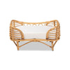 bali & pari Malino Modern Bohemian  Natural Brown Rattan Pet Bed with Cushion