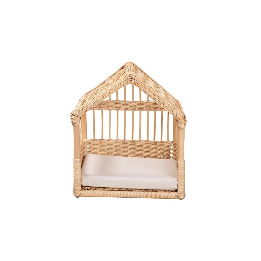 bali & pari Pieta Modern Bohemian Natural Brown Rattan Pet Bed