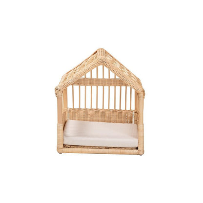 bali & pari Pieta Modern Bohemian Natural Brown Rattan Pet Bed