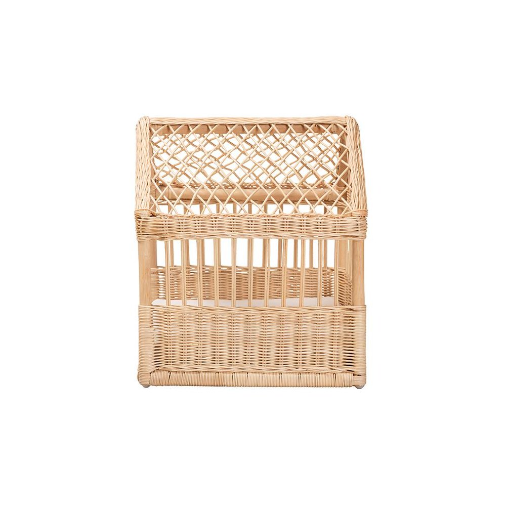 bali & pari Pieta Modern Bohemian Natural Brown Rattan Pet Bed