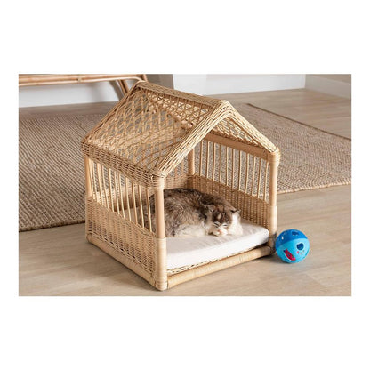 bali & pari Pieta Modern Bohemian Natural Brown Rattan Pet Bed