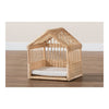 bali & pari Pieta Modern Bohemian Natural Brown Rattan Pet Bed
