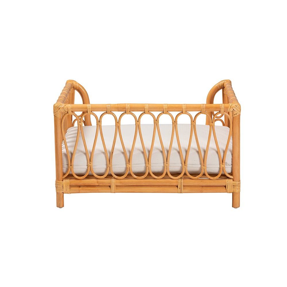 Kierra Bohemian Honey Rattan Pet Bed