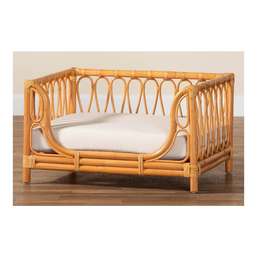 Kierra Bohemian Honey Rattan Pet Bed