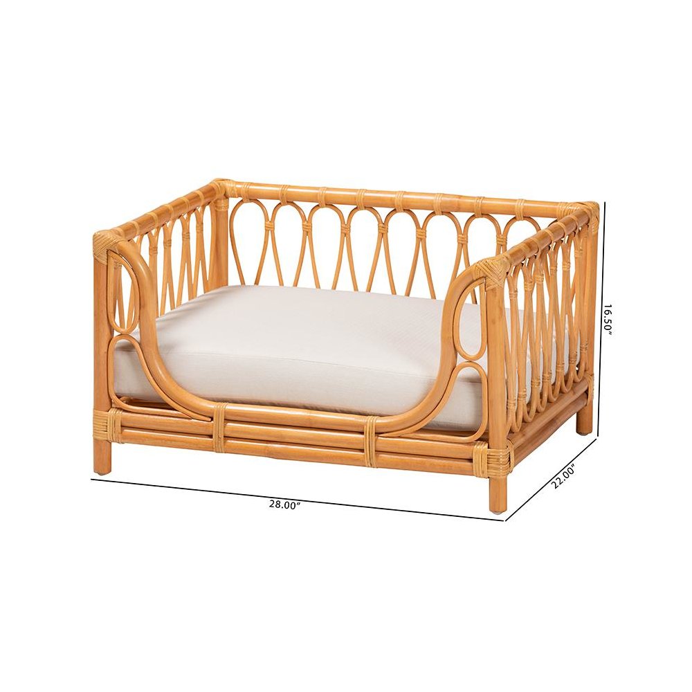 Kierra Bohemian Honey Rattan Pet Bed