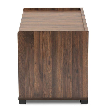 Claire Modern and Contemporary Walnut Brown Finished Cat Litter Box Cover House