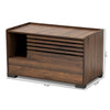 Claire Modern and Contemporary Walnut Brown Finished Cat Litter Box Cover House