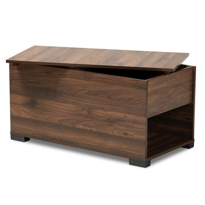 Skylar Modern and Contemporary Walnut Brown Finished Cat Litter Box Cover House