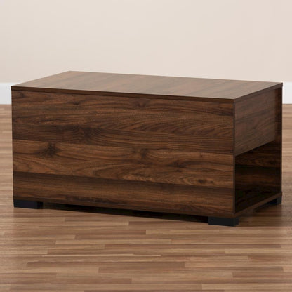 Skylar Modern and Contemporary Walnut Brown Finished Cat Litter Box Cover House