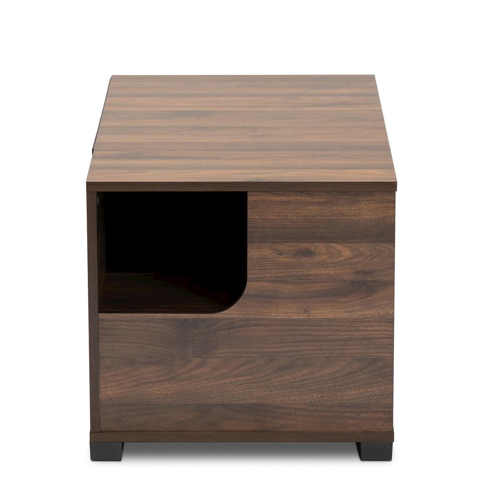 Walnut Brown Finished 2-Door Cat Litter Box Cover House