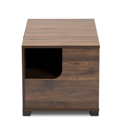 Walnut Brown Finished 2-Door Cat Litter Box Cover House