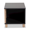 Two-Tone Dark Grey and Oak Finished Wood Cat Litter Box Cover House