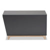 Two-Tone Dark Grey and Oak Finished Wood Cat Litter Box Cover House