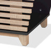 Two-Tone Dark Grey and Oak Finished Wood Cat Litter Box Cover House