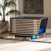 Two-Tone Dark Grey and Oak Finished Wood Cat Litter Box Cover House