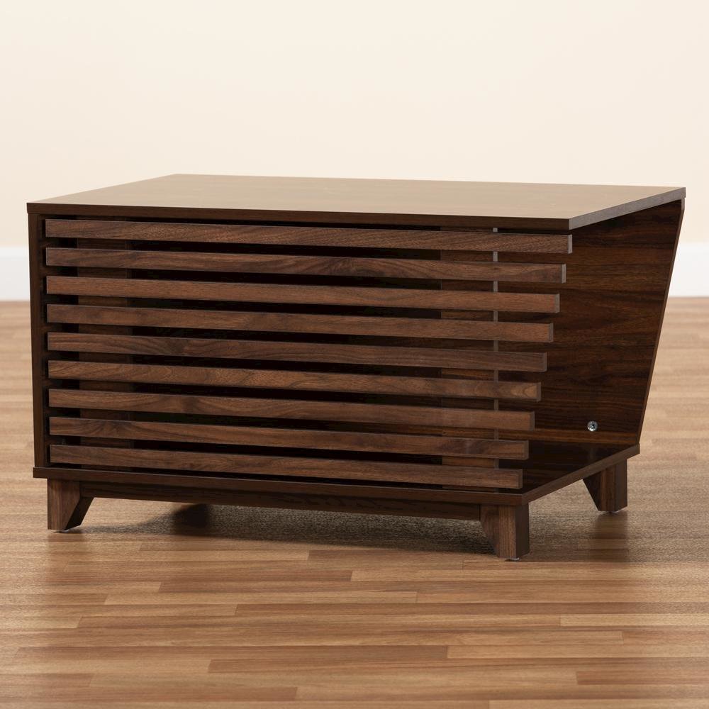 Walnut Brown Finished Wood Cat Litter Box Cover House