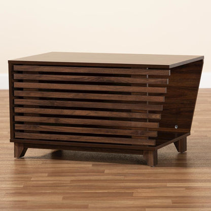 Walnut Brown Finished Wood Cat Litter Box Cover House