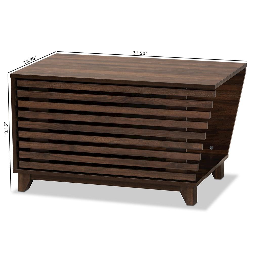 Walnut Brown Finished Wood Cat Litter Box Cover House